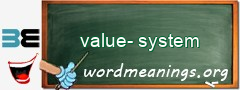 WordMeaning blackboard for value-system